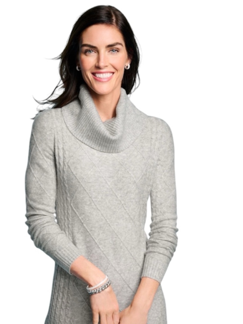 Calvin Klein Turtleneck Mock Neck Heather Grey Sweater Modern Cozy Size Small